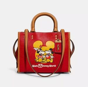 Disney X Coach Rogue Bag 25 With Mickey And Minnie Mouse Motif, Disneyworld